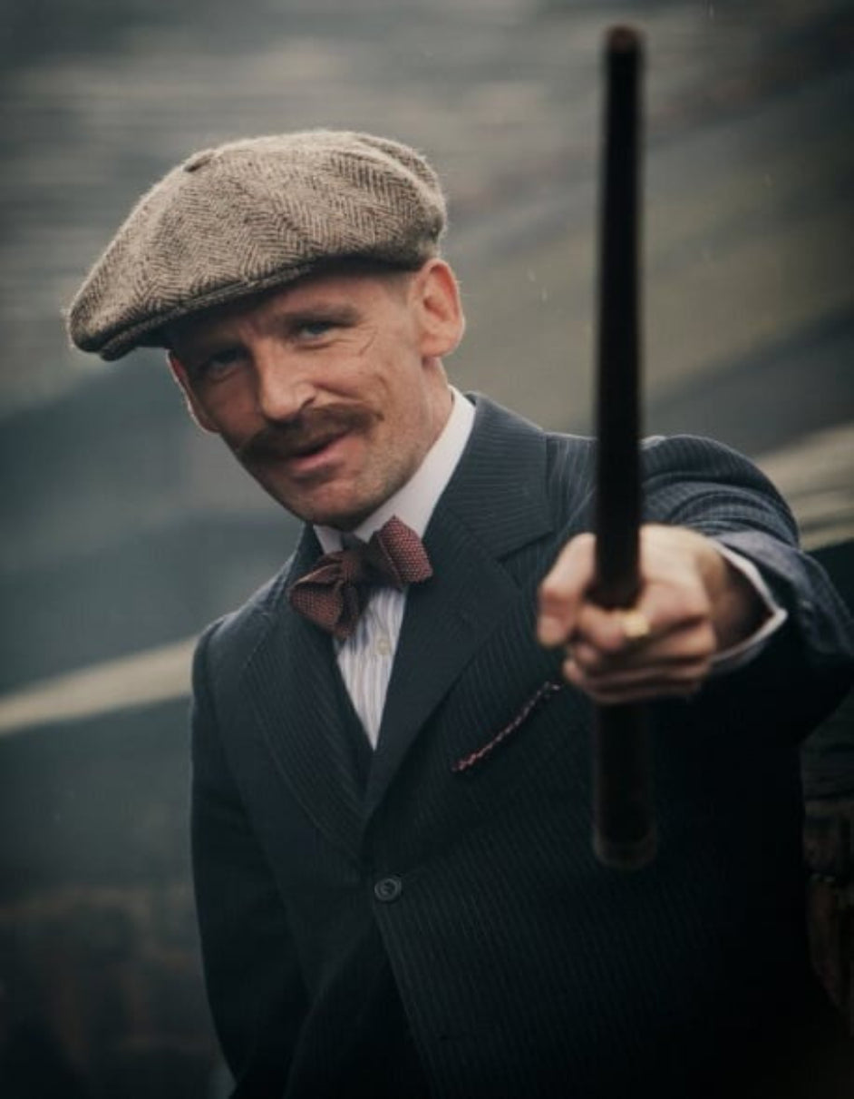 Men's Black Peaky Blinders Suits - Peaky Blinders Outfit + Overcoat + Hat (Peaky Blinders Custome)