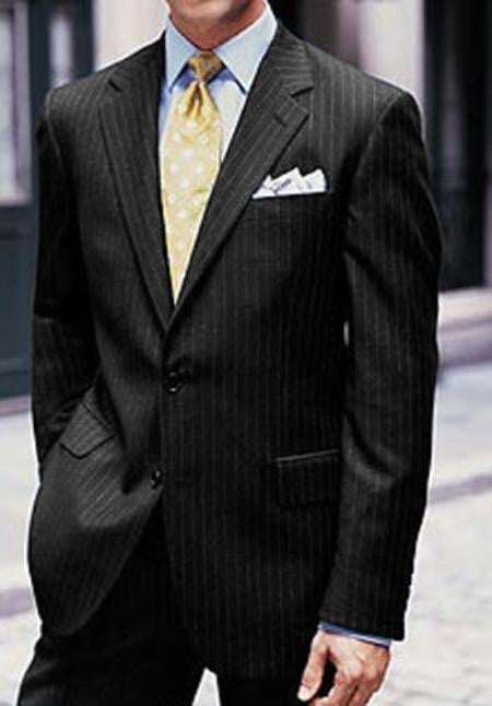 2 Or 3 Button Super 150'S Black Multi-Stripe ~ Pinstripe 2 Piece Suits ...
