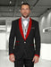Men's Black/Red Shawl Lapel 1 Button Modern Fit Two toned Lapel Evening Tuxedos - Red Tuxedo
