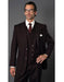 Men's Black ~ Red  Two Button Striped Pattern Suit