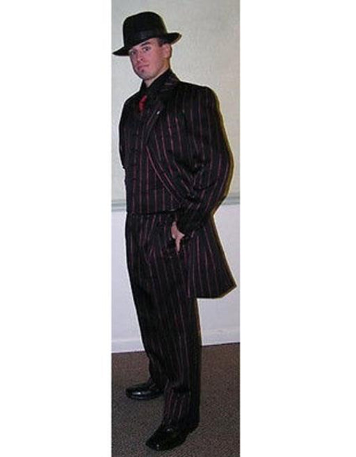 Men's Black with red stripe Zoot Suit