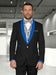 Black/Royal Blue Men'S Shawl Lapel 1 Button Two Toned Lapel Modern Fit Evening Tuxedos
