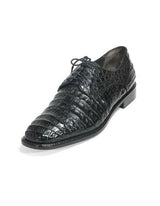 Men's Los Altos Genuine Caiman Belly Cap Toe Black Shoe
