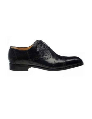 Ferrini Men's Black Cap Toe Italian Style Lace Up World Best Alligator ~ Gator Skin Belly