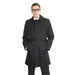Men's Dress Coat Black Belted Long Style Trench Coat