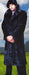 Men's Dress Coat Black Faux Mink Fur Long Trench Coat