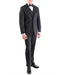 Mens 2 Button Satin Trim Prom Tuxedo in Black