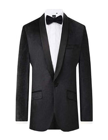 Men's Black Tuxedo Regular Fit Shawl Lapel velour Jacket