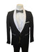 Men's Black Two Button Closure Contrast Shawl LapelJacket