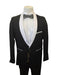 Men's Black Two Button Closure Contrast Shawl LapelJacket