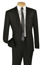 Buy 10 And More $59 Mens Solid Black Italian Style Two Button Slim Cut Cheap Priced Business Suits Clearance Sale Cheap Suits For Men