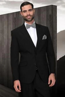 Men's Pleated Pants Athletic Cut Black Poly~Rayon Fabric Modern Cut 2 Button Cheap Business Suits Clearance Sale