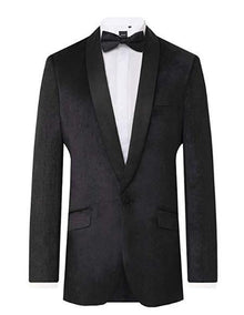Men's Black Velvet 2 Piece Tuxedo Slim Fit Shawl Lapel velour