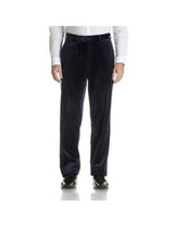 Men's Black Flat Front Velvet Pants unhemmed unfinished bottom