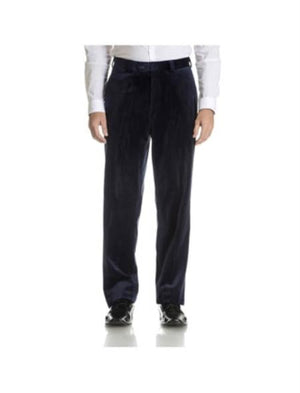 Men's Black Flat Front Velvet Pants unhemmed unfinished bottom
