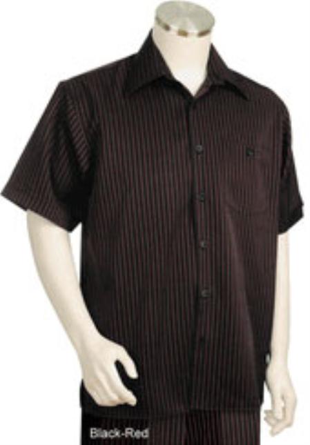 Men's Short Sleeve Polyester Two Piece Mens Walking Outfit
