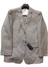 Seersucker Suit Mens Black/White Modern Fit Suits Striped Cotton Blend Seersucker Sear Sucker Suit Flat Front Pants