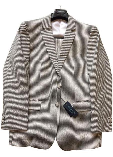 Seersucker Suit Mens Black/White Modern Fit Suits Striped Cotton Blend Seersucker Sear Sucker Suit Flat Front Pants