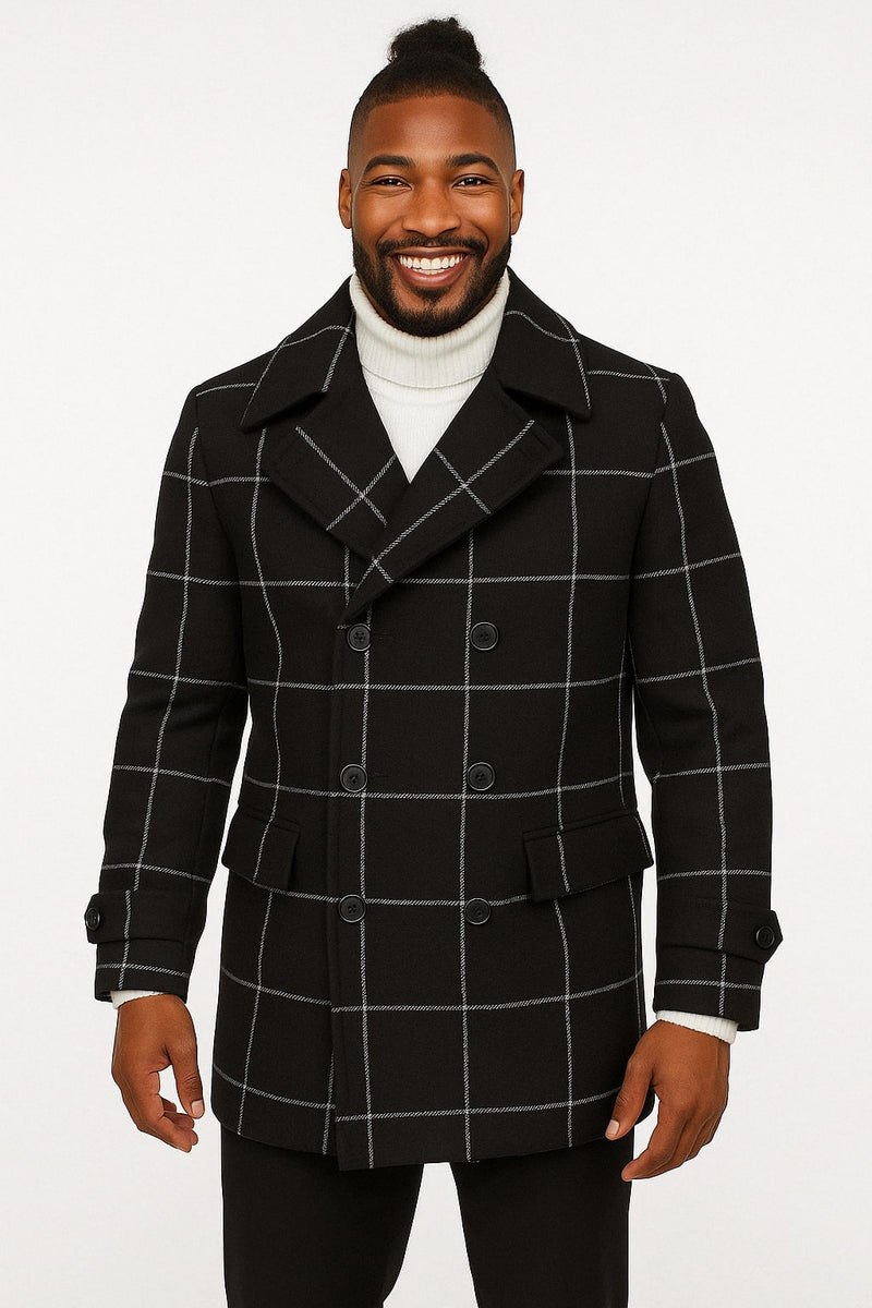 Mens-Black-Windowpane-Check-
