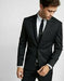 Men's Black Windowpane Pattern Two Buttons Gangster Checkered Suit