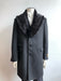 Mens Black Wool Overcoat with Black Faux Fur Collar – Luxury Winter Dress Coat