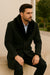 Mens Black Wool Overcoat with Black Faux Fur Collar – Luxury Winter Dress Coat