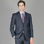Men's Slim Fit Black Blue Stripe ~ Pinstripe and Silk Blend Suit