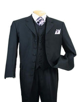 Classic Long Solid Black Fashion Suit