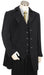 Men's Button Fastener Trench Collar Black Zoot Suit
