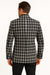 Mens Black and White Plaid Blazer – Modern Fit Checkered Windowpane Pattern Business Sport Coat