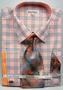 Men's Black/Orange Daniel Ellissa Graph Checker Shirt