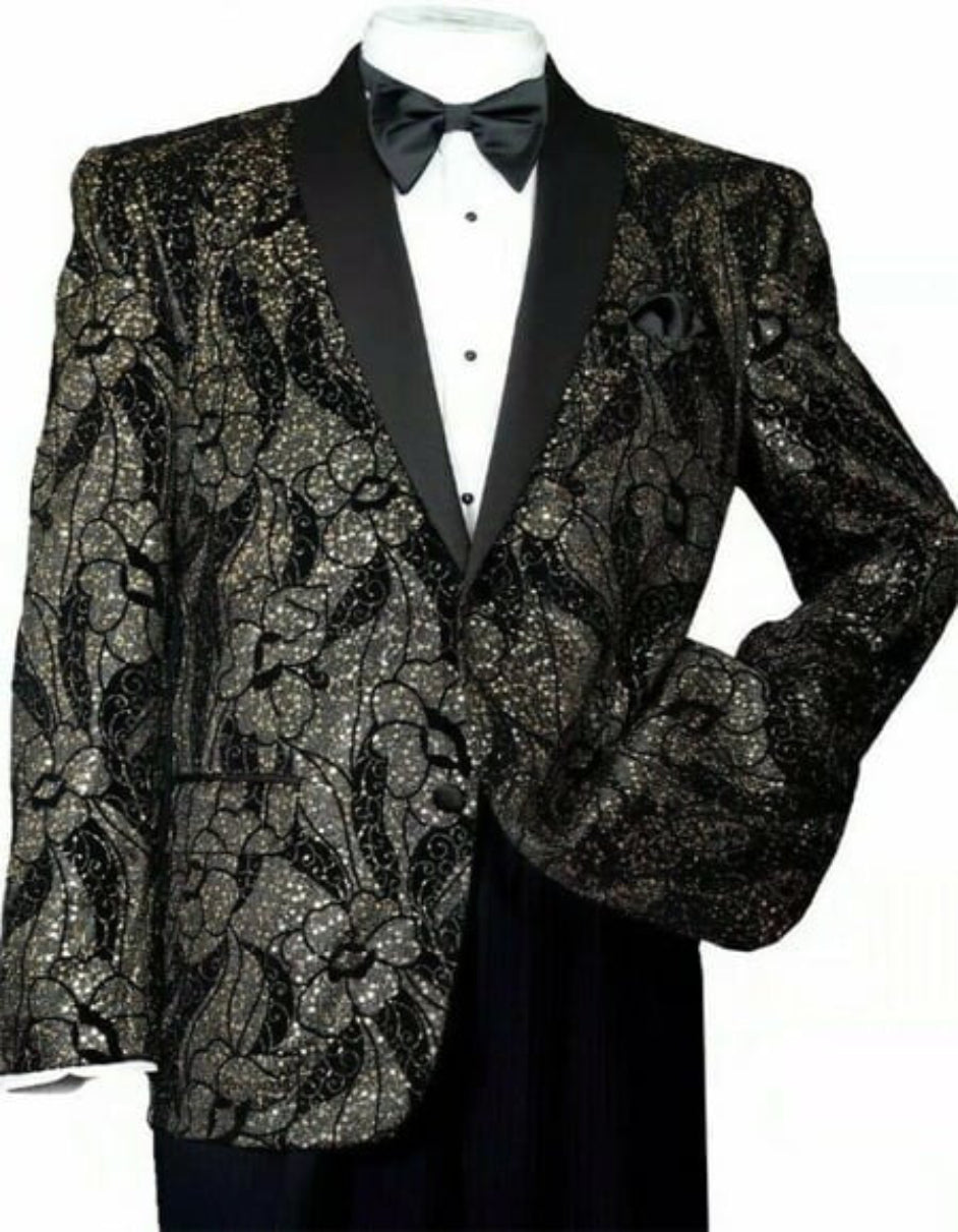 Classy Long Sleeve Blazer - Black/Gold main image 0