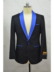 Men's Blazer  Black ~ RoyalBlue Tuxedo Dinner Jacket and Blazer Two Toned