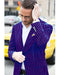 Men's Blazer On Sale Purple and Bold White Pinstripe Blazer
