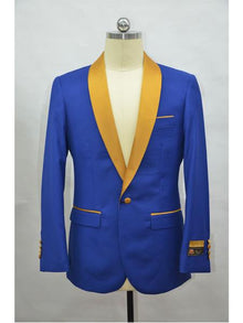 Men's Blazer  RoyalBlue ~ Gold Tuxedo Dinner Jacket and Blazer Two Toned