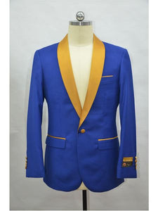 Men's Blazer RoyalBlue ~ Gold Tuxedo Dinner Jacket and Blazer Two Toned