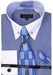 Mens Blue Houndstooth Dress Shirt Set with Cuff