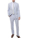 Men's Blue 2 Piece Comfort Cotton Slim Fit Seersucker Sear sucker Cotton Suit