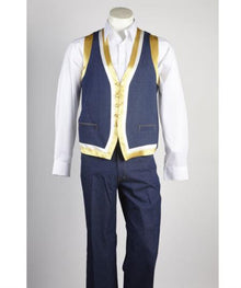 Men's Matching Vest & Pants Set  Blue