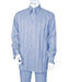 Men'S Crisp Multi Stripe 2 Piece Long Sleeve Blue Casual Two Piece Walking Outfit For Sale Pant Sets Suit