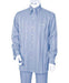 Men'S Crisp Multi Stripe 2 Piece Long Sleeve Blue Casual Two Piece Walking Outfit For Sale Pant Sets Suit
