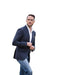 Men's  Blue ~ White Two Button  Suit