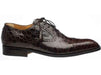 Ferrini Chocolate Men's Cap Toe Lace Up Italian Style World Best Alligator ~ Gator Skin Belly Skin Shoes