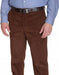 Mens Vicuna Light Brown - Dark Camel Corduroy Brown Cotton Flat Front Formal Dressy Pant
