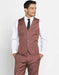 Men's Brown 5 Button Vest + Matching Dress Pants Set + Any Color Shirt & Tie