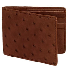 Men's Genuine Exotic Animal Skin Carteras Avestruz Men's Wallet – Café