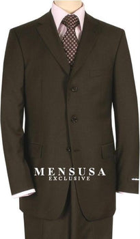 Luxeriouse High End Side Vented Solid Dark Brown Super 150's Wool premier quality italian fabric Design