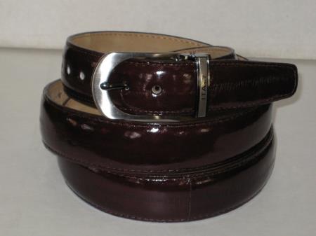 Men's Genuine Authentic Brown Eel Belt