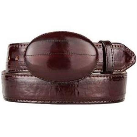 Men'S Brown Original Eel Skin Western Style Belt