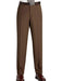 Brown Flat Front Regular Rise Slacks